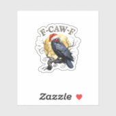 Funny Crow F-Caw-F Bird Gothic Christmas Santa Hat シール (シート)