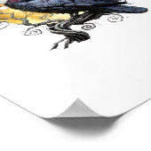 Funny Crow F-Caw-F Bird Gothic Christmas Santa Hat ポスター (角)