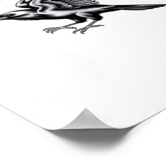 Funny Crow F-Caw-F Essential Minimal Clean ポスター (角)