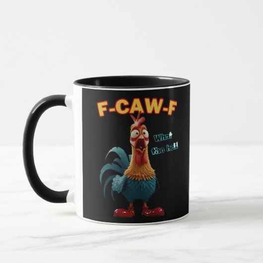 Funny Crow F-Caw-F Humor Gothic マグカップ (左)