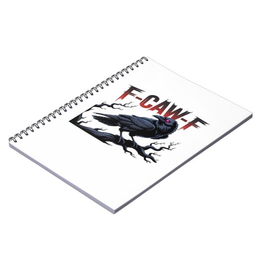 Funny Crow F-Caw-F Raven Classic Cool Unique ノートブック (左側)