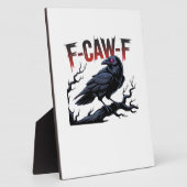 Funny Crow F-Caw-F Raven Classic Cool Unique フォトプラーク (側面)