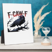 Funny Crow F-Caw-F Raven Classic Cool Unique フォトプラーク (側面)