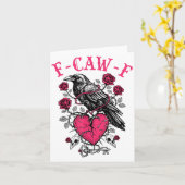 Funny Crow F-caw-f Valentines Day Black Bird Fcawf カード (黄色い花)