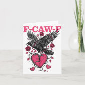 Funny Crow F-caw-f Valentines Day Black Bird Fcawf カード (正面)