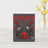 Funny Crow F-caw-f Valentines Day Black Bird Fcawf カード (黄色い花)