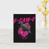 Funny Crow F-caw-f Valentines Day Black Bird Fcawf カード (黄色い花)