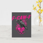 Funny Crow F-caw-f Valentines Day Black Bird Fcawf カード (黄色い花)