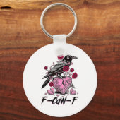 Funny Crow F-caw-f Valentines Day Black Bird Fcawf キーホルダー (正面)