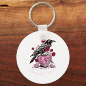 Funny Crow F-caw-f Valentines Day Black Bird Fcawf キーホルダー (正面)