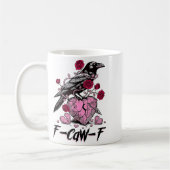 Funny Crow F-caw-f Valentines Day Black Bird Fcawf コーヒーマグカップ (左)