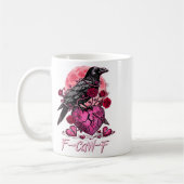 Funny Crow F-caw-f Valentines Day Black Bird Fcawf コーヒーマグカップ (左)