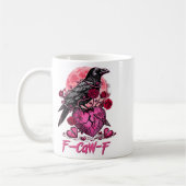 Funny Crow F-caw-f Valentines Day Black Bird Fcawf コーヒーマグカップ (左)