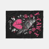 Funny Crow F-caw-f Valentines Day Black Bird Fcawf フリースブランケット (正面(横))