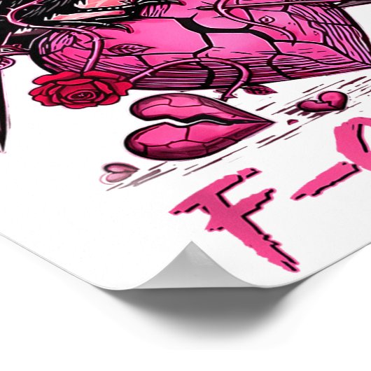 Funny Crow F-caw-f Valentines Day Black Bird Fcawf ポスター (角)