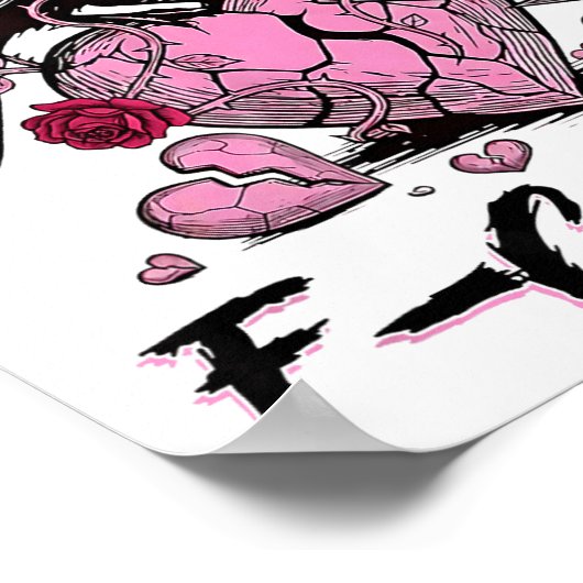 Funny Crow F-caw-f Valentines Day Black Bird Fcawf ポスター (角)