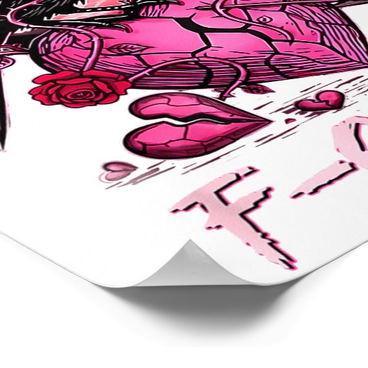 Funny Crow F-caw-f Valentines Day Black Bird Fcawf ポスター (角)