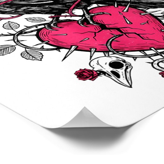 Funny Crow F-caw-f Valentines Day Black Bird Fcawf ポスター (角)