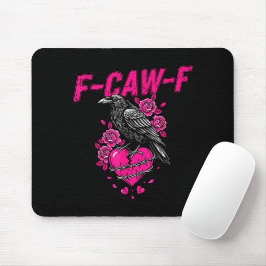 Funny Crow F-caw-f Valentines Day Black Bird Fcawf マウスパッド (マウス)