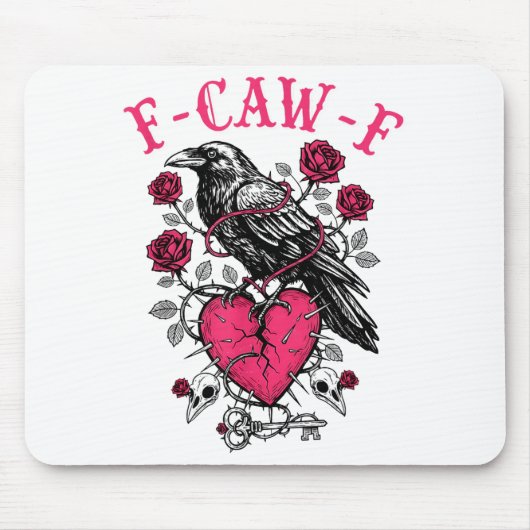 Funny Crow F-caw-f Valentines Day Black Bird Fcawf マウスパッド (正面)