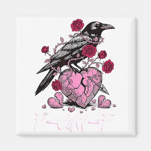 Funny Crow F-caw-f Valentines Day Black Bird Fcawf マグネット (正面)