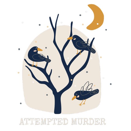 Funny crows Attempted Murder Halloween Gothic cute Tシャツ