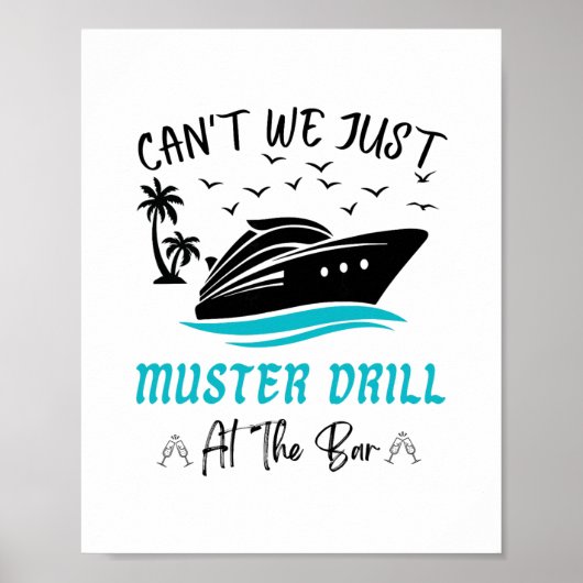 Funny Cruise Muster Drill Drinking Design  ポスター (正面)