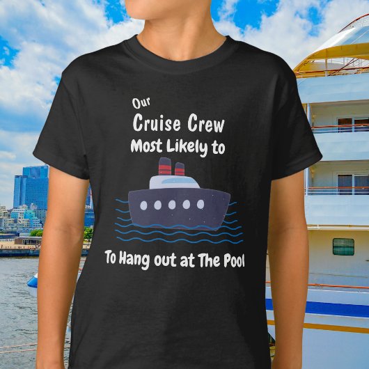 Funny Cruise Pool Kids Black Personalize T-Shirt Tシャツ