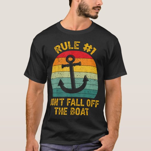 Funny Cruise - Rule 1 Don't Fall Off The Boat Tシャツ (正面)