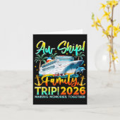 Funny Cruise Ship Family Trip Vacation 2026 Reunio カード (黄色い花)