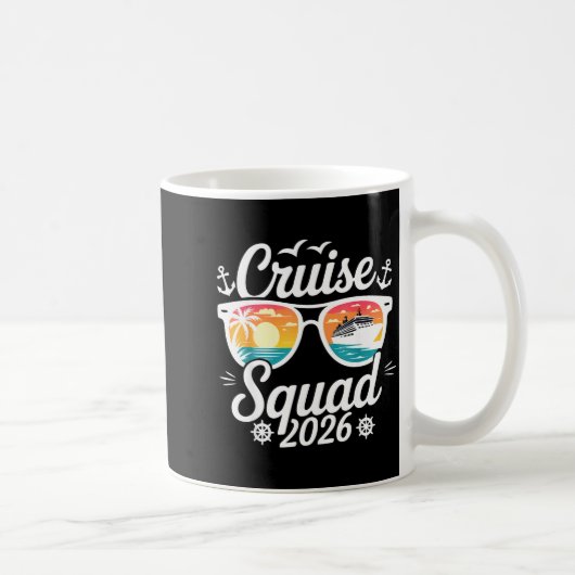 Funny Cruise Squad 2026 Summer Vacation Matching F コーヒーマグカップ (右)
