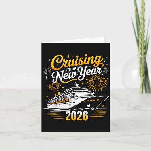 Funny Cruising Into 2026 New Year Matching Family  カード (正面)