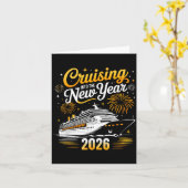 Funny Cruising Into 2026 New Year Matching Family  カード (黄色い花)