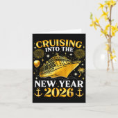 Funny Cruising Into 2026 New Year Matching Family  カード (黄色い花)