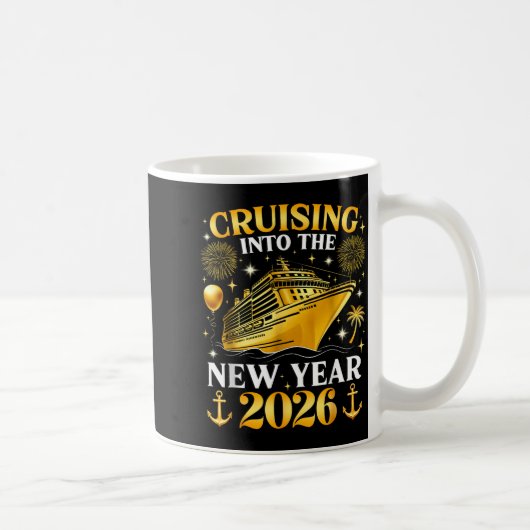 Funny Cruising Into 2026 New Year Matching Family  コーヒーマグカップ (右)