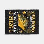 Funny Cruising Into 2026 New Year Matching Family  フリースブランケット (正面(横))