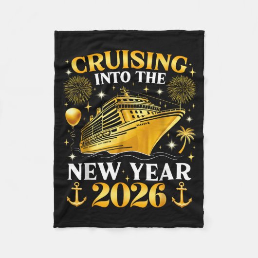 Funny Cruising Into 2026 New Year Matching Family  フリースブランケット (正面)