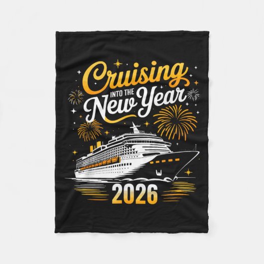 Funny Cruising Into 2026 New Year Matching Family  フリースブランケット (正面)
