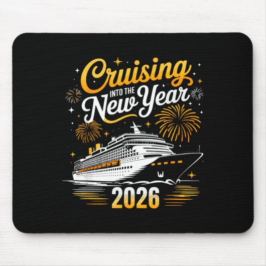 Funny Cruising Into 2026 New Year Matching Family マウスパッド (正面)