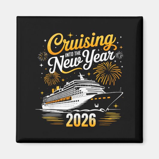 Funny Cruising Into 2026 New Year Matching Family  マグネット (正面)