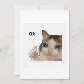Funny Crying Cat Thumbs Up Meme Sticker - Ok Cat 招待状 (正面)