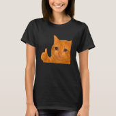 Funny Crying Orange Cat Meme Thumbs-up Weird Cat F Tシャツ (正面)