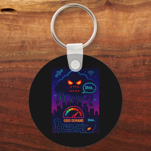 Funny Crypto Energy Environmental Satire Gift  キーホルダー (正面)