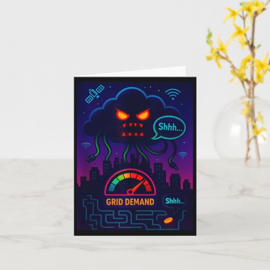 Funny Crypto Energy Environmental Satire Gift Tank カード (黄色い花)