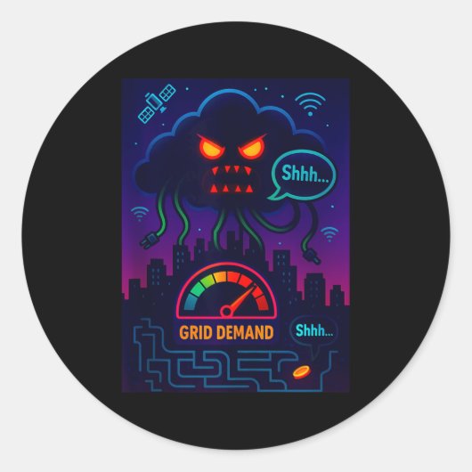 Funny Crypto Energy Environmental Satire Gift Tank ラウンドシール (正面)