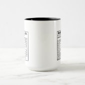 Funny CTO Nutrition Facts IT Executive Gift マグカップ (中央)
