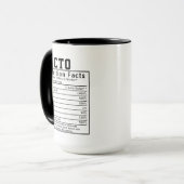 Funny CTO Nutrition Facts IT Executive Gift マグカップ (正面左)
