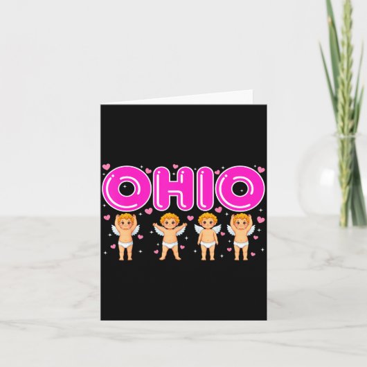 Funny Cud Ohio Midwestern Party O-h-i-o In Valenti カード (正面)