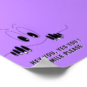 Funny Curiosity Eyes Poster Custom Text ポスター (角)