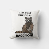Funny Curious Raccoon クッション (正面)